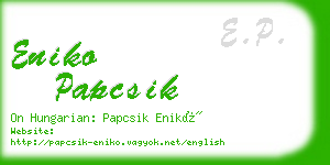 eniko papcsik business card